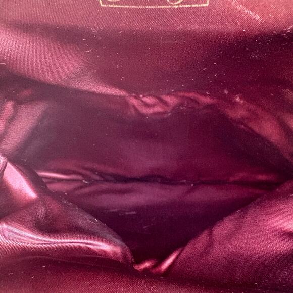 VTG 60s Garay Purse Clutch Brown Fabric Gold Flowers Rhinestone Kisslock MCM - Picture 9 of 9